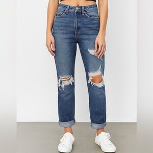 BDG Urban Outfitters boot cut distressed holes Jeans Sz 24 medium wash